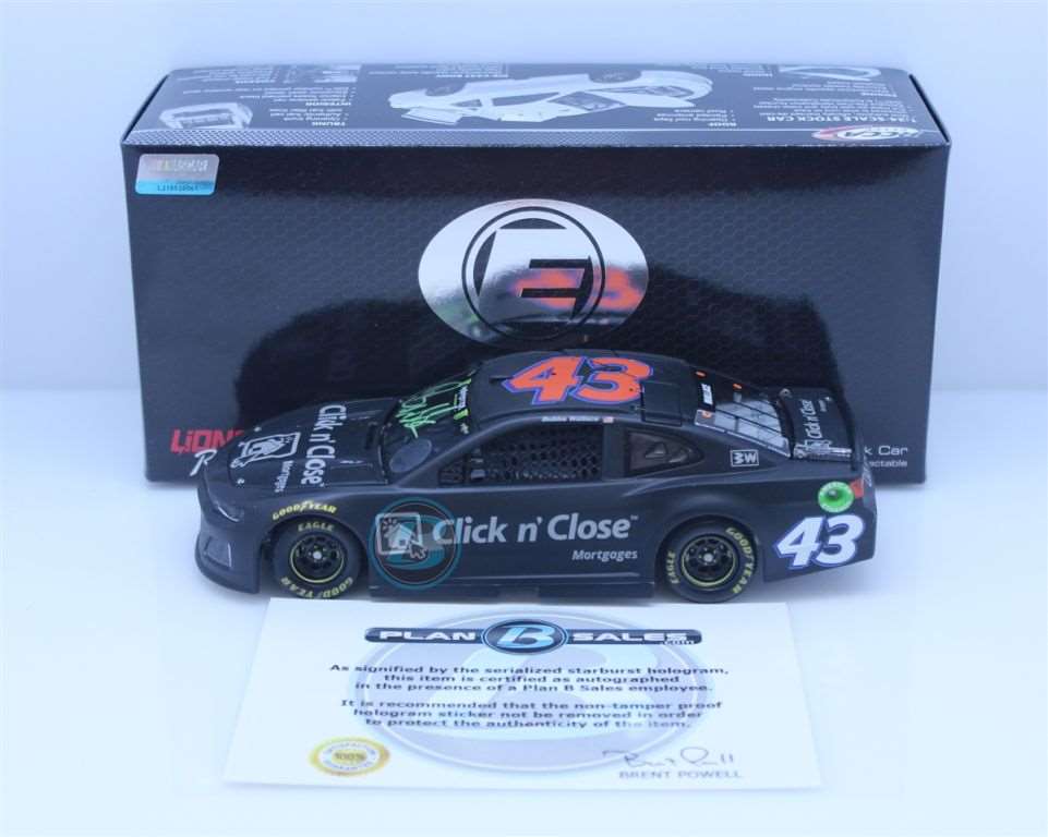 Bubba Wallace Autographed W/ Paint Pen 2018 Click N' Close Test Car 1: ...